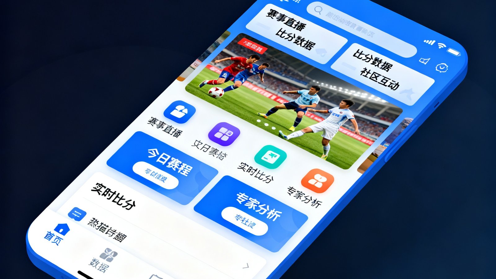 熊猫体育App4.0版本新界面截图，展示全新设计的UI和功能布局